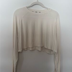 Madewell Cream Long Sleeve Crop Top